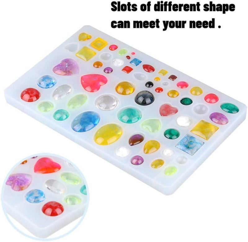 woobles Silicone Beads Mold, Making Jewelry Casting Mould Necklace Bracelet Resin Pendant Drop Craft Tool with 29 Types Round Square,Oval, Heart Shape for Candle Jewelry Craft Making DIY - Image 3